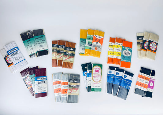 Product image for 'vintage bias tape various colours widths made in canada usa new old stock nos polyester cotton blend' (view 6300ae)