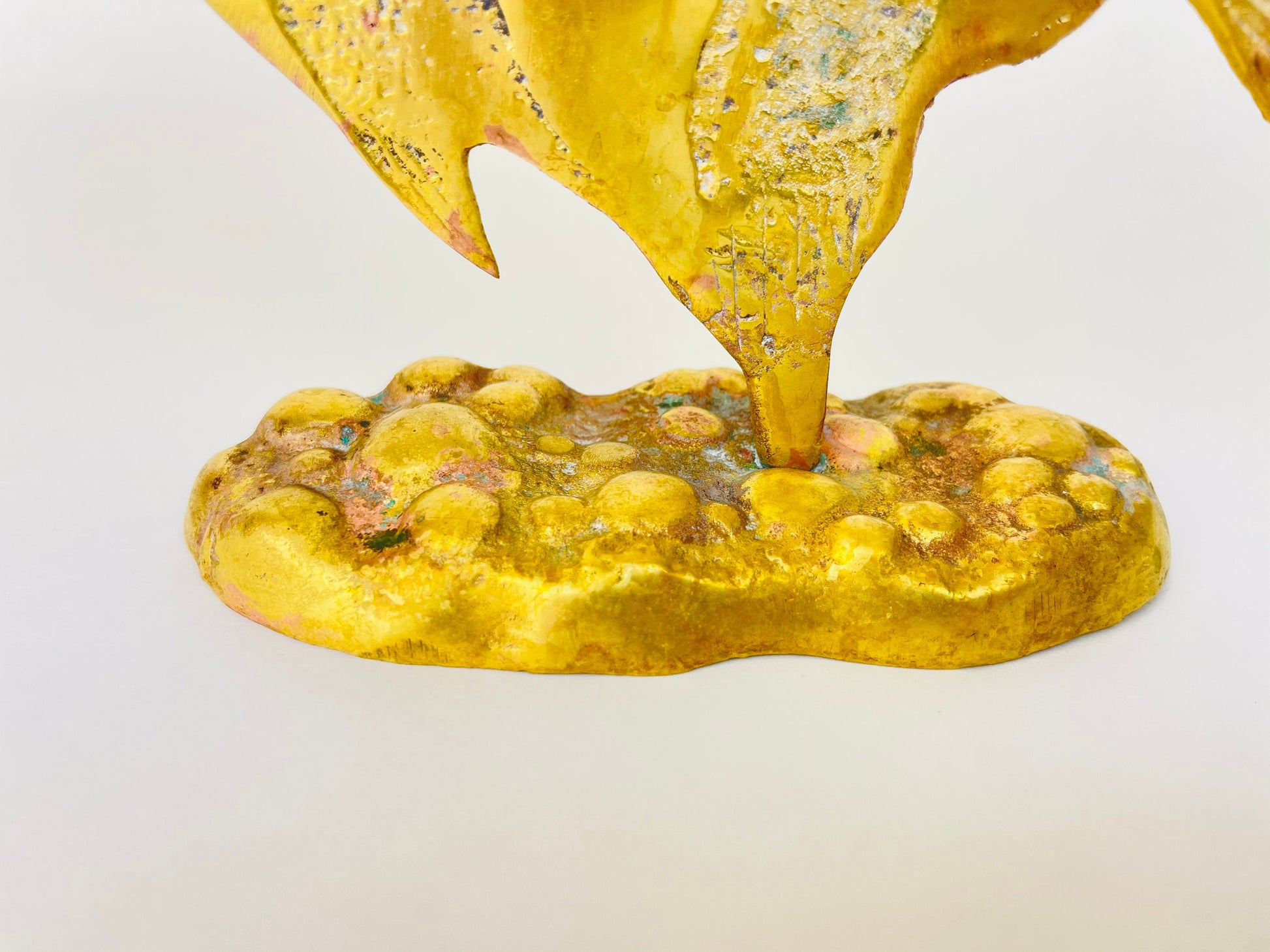 Product image for 'vintage brass angel fish figurine attractive aged metal patina' (view e5617c)
