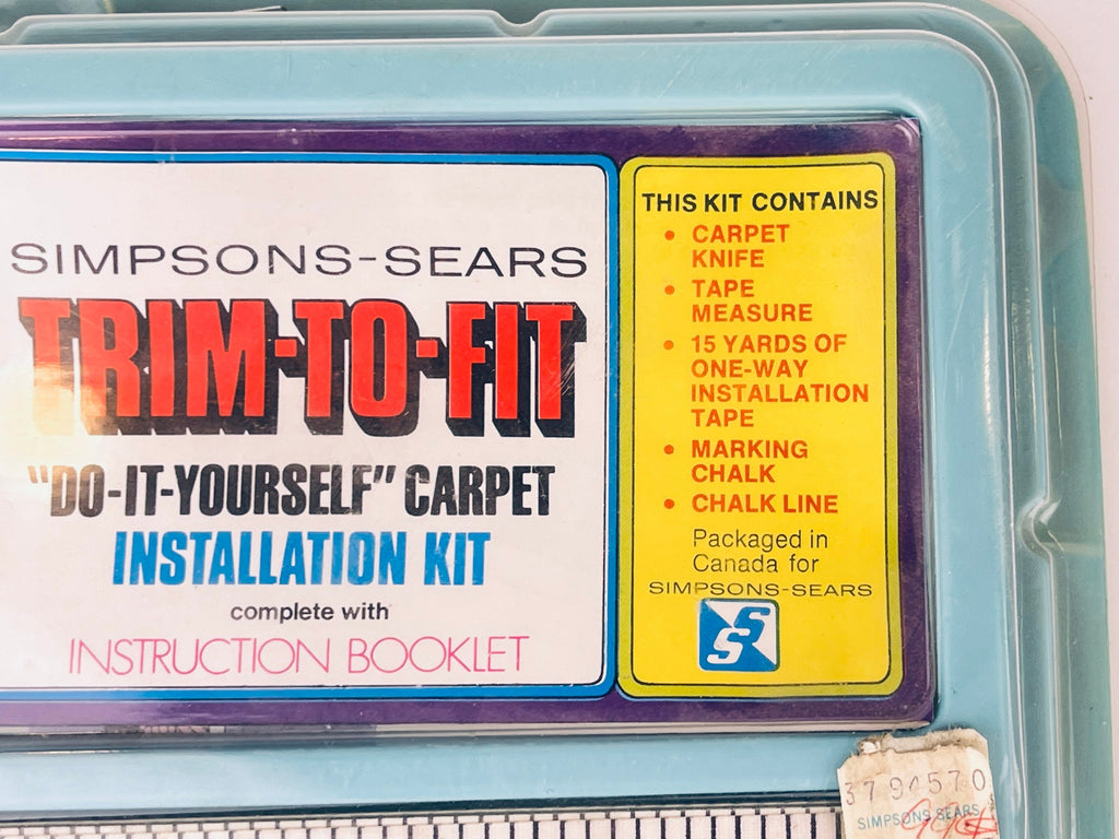 Product image for 'vintage simpson sears trim to fit do it yourself carpet installation kit new old stock nos made in canada' (view 40a96e)