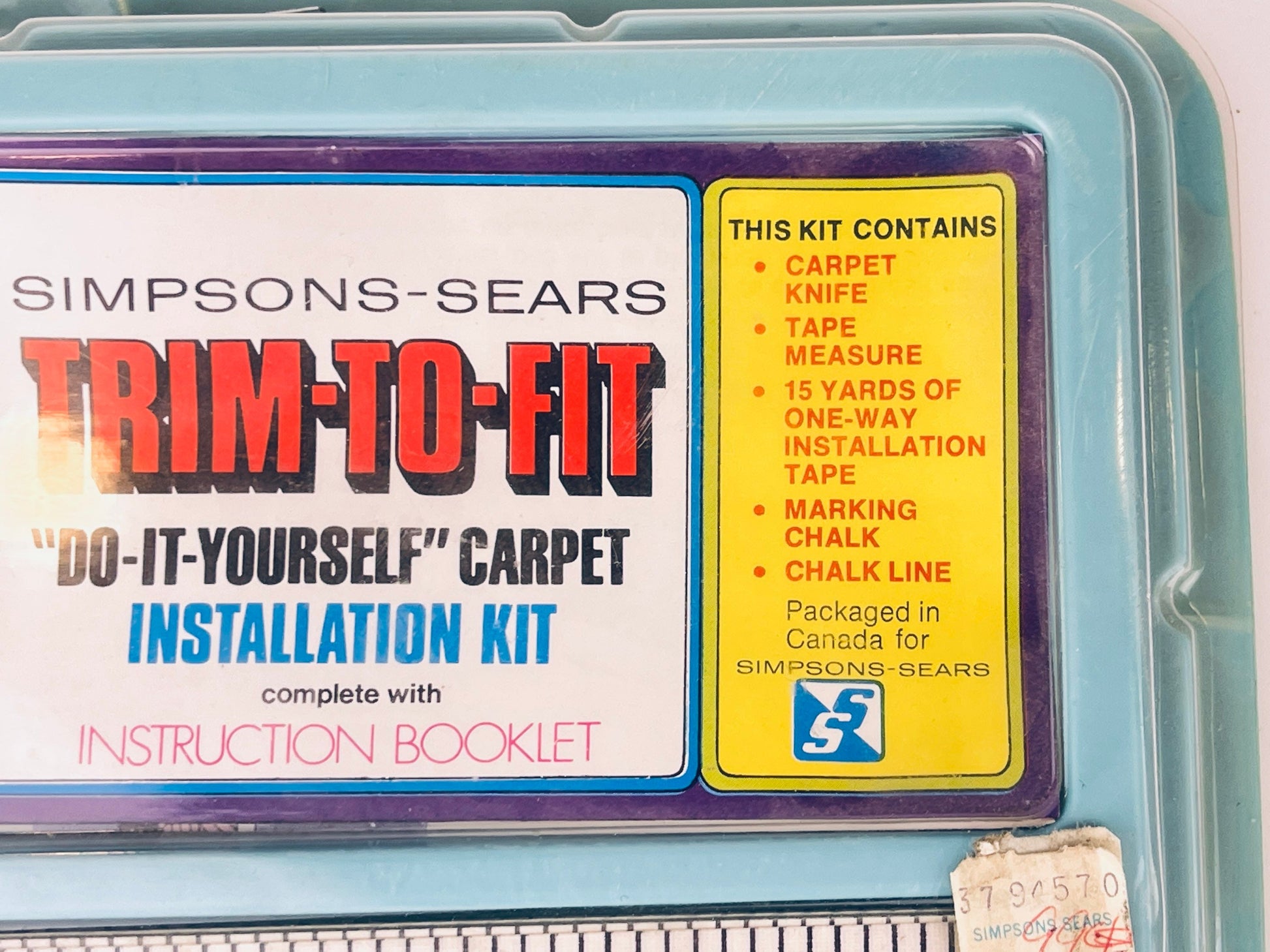 Product image for 'vintage simpson sears trim to fit do it yourself carpet installation kit new old stock nos made in canada' (view 40a96e)