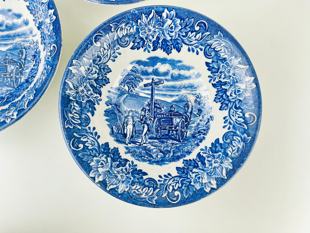 Product image for 'vintage dickens series blue transferware english ironstone bowl made in england sold separately' (view d0a468)