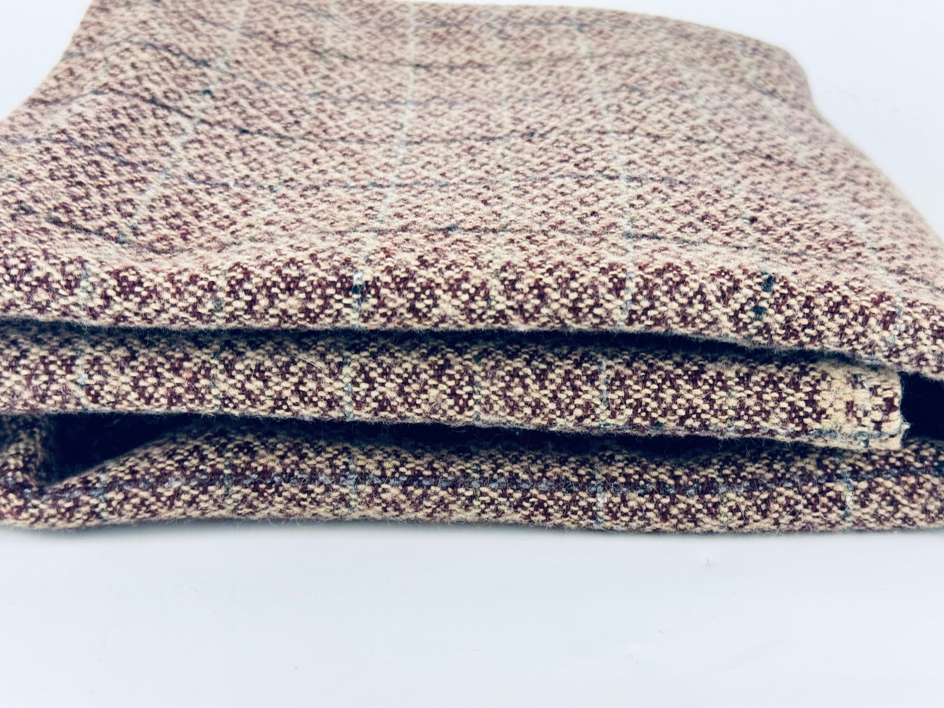 Product image for 'vintage brown beige striped wool fabric 37 x 60' (view 832d99)