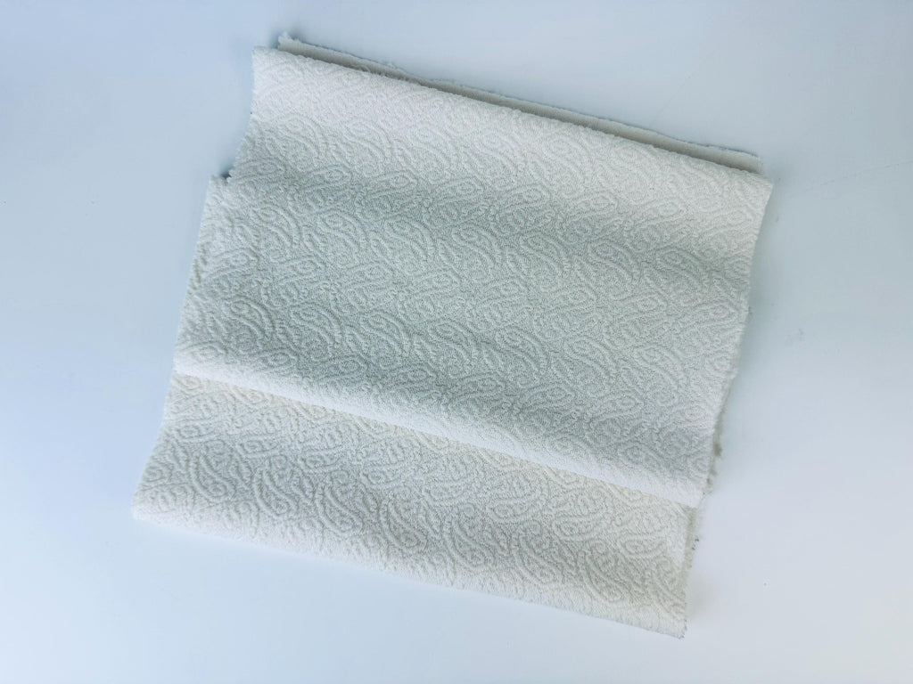 Product image for 'vintage soft ivory white lightly textured paisley fabric material 10 x 26 set of two 2' (view 64e10b)