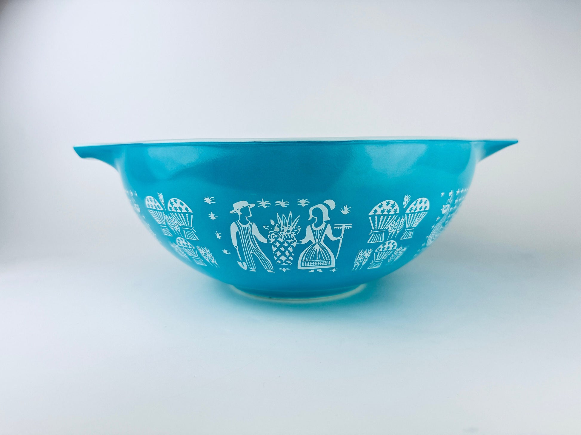 Product image for 'vintage amish butterprint cinderella pyrex mixing nesting bowls 443 444 made in usa sold separately' (view c47954)