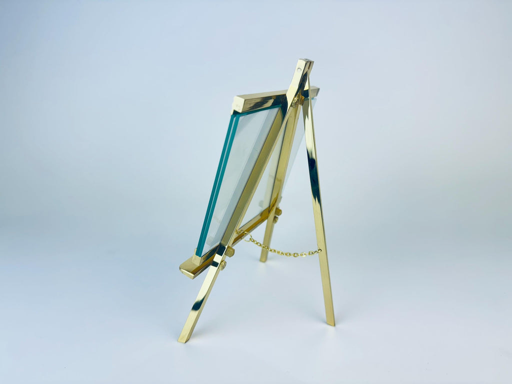 Product image for 'vintage solid brass picture frame easel 3 5 x 5 tabletop mounted made in korea' (view 777f70)