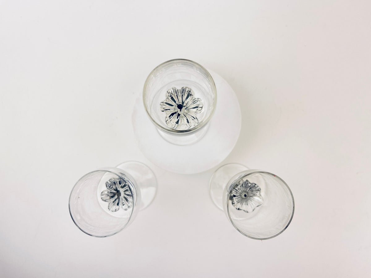 Product image for 'vintage exquisite belfor glasses or decanter czech clear black stripe art glass' (view b662ce)