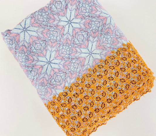Product image for 'vintage purple blue table cloth nordic snowflake floral lace edge' (view 89df7a)