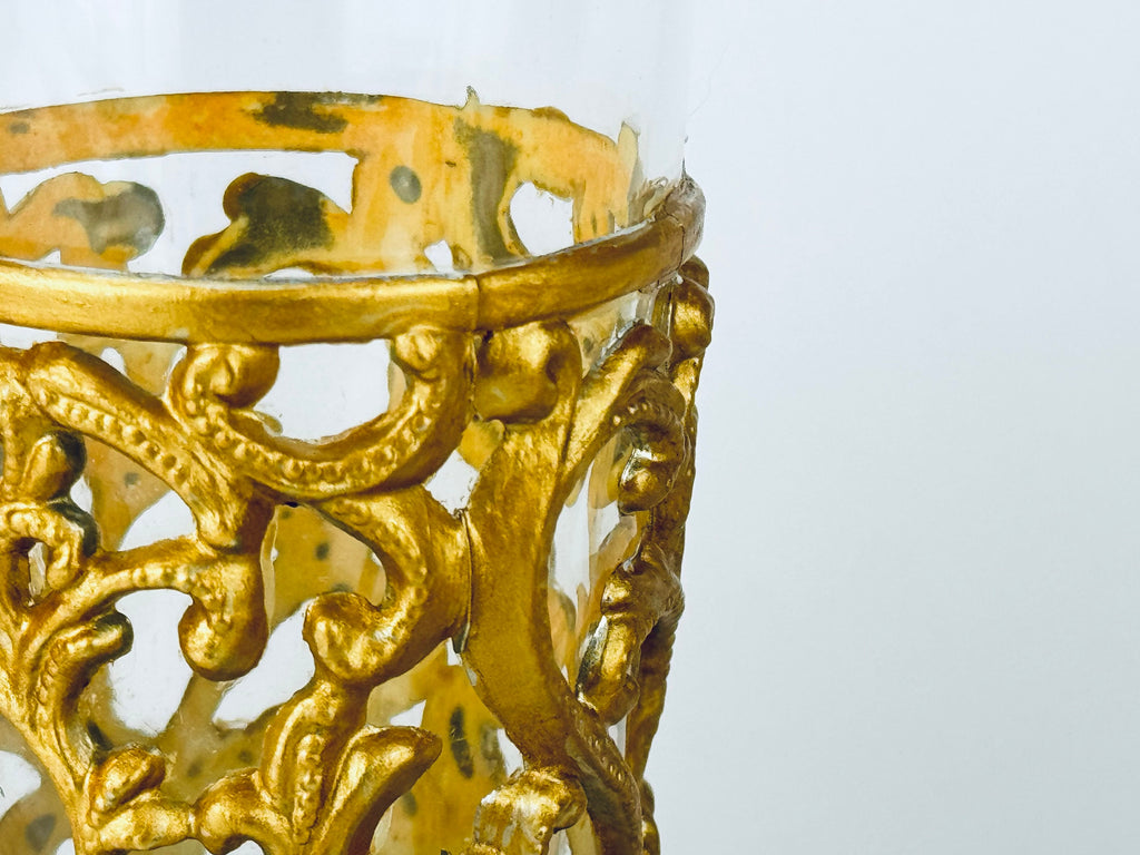 Product image for 'vintage ornate gold gilt hand painted handled glasses set of two 2 made in italy' (view 7d7cbf)