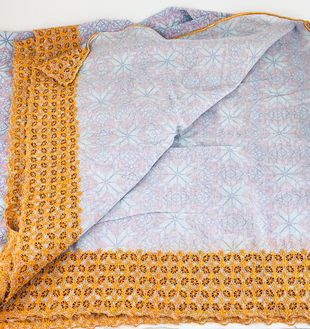 Product image for 'vintage purple blue table cloth nordic snowflake floral lace edge' (view e149b7)