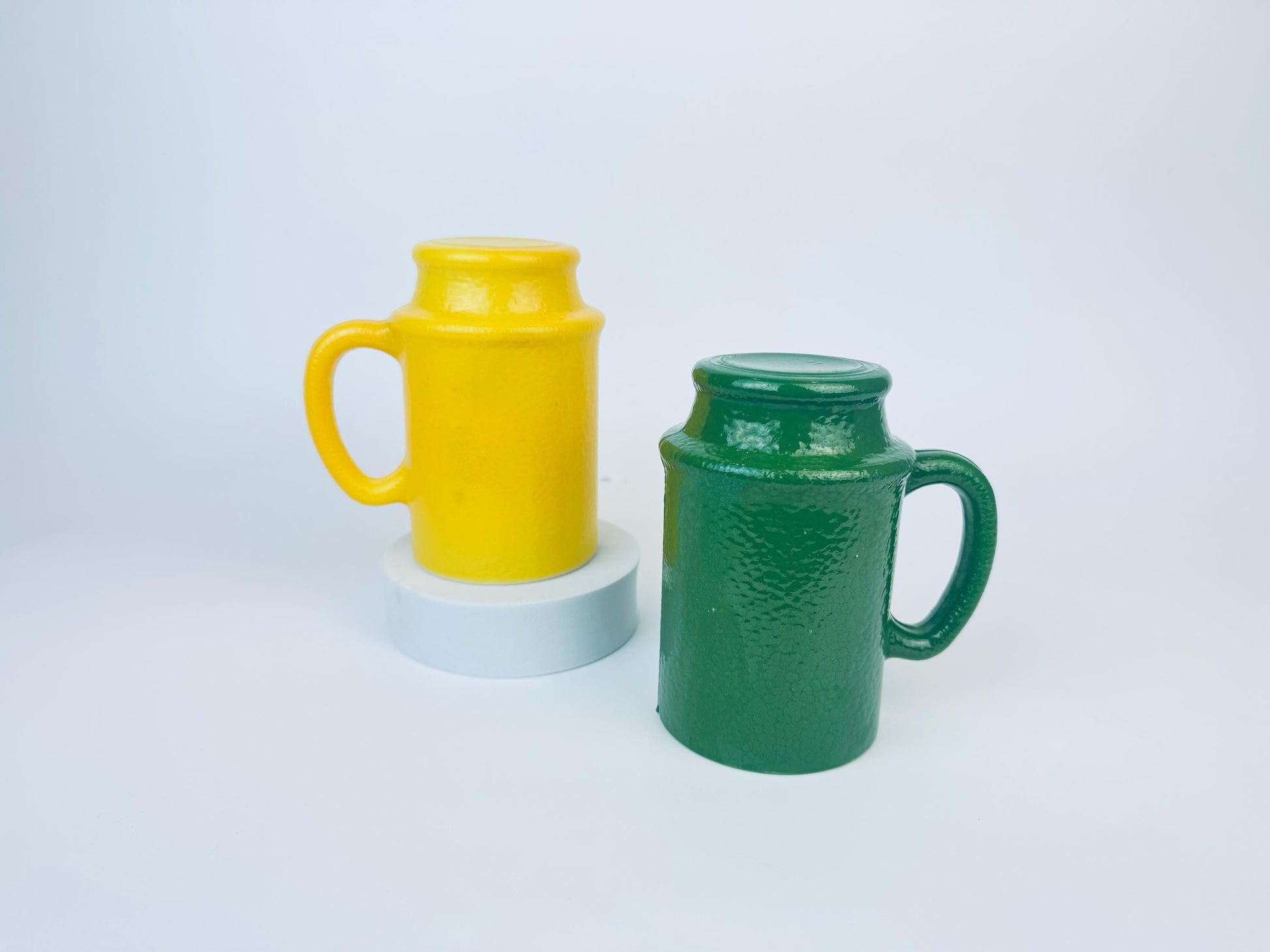 Product image for 'vintage hazel atlas orange peel textured milk glass pedestal mug lemon lime colours sold separately' (view 6f137b)