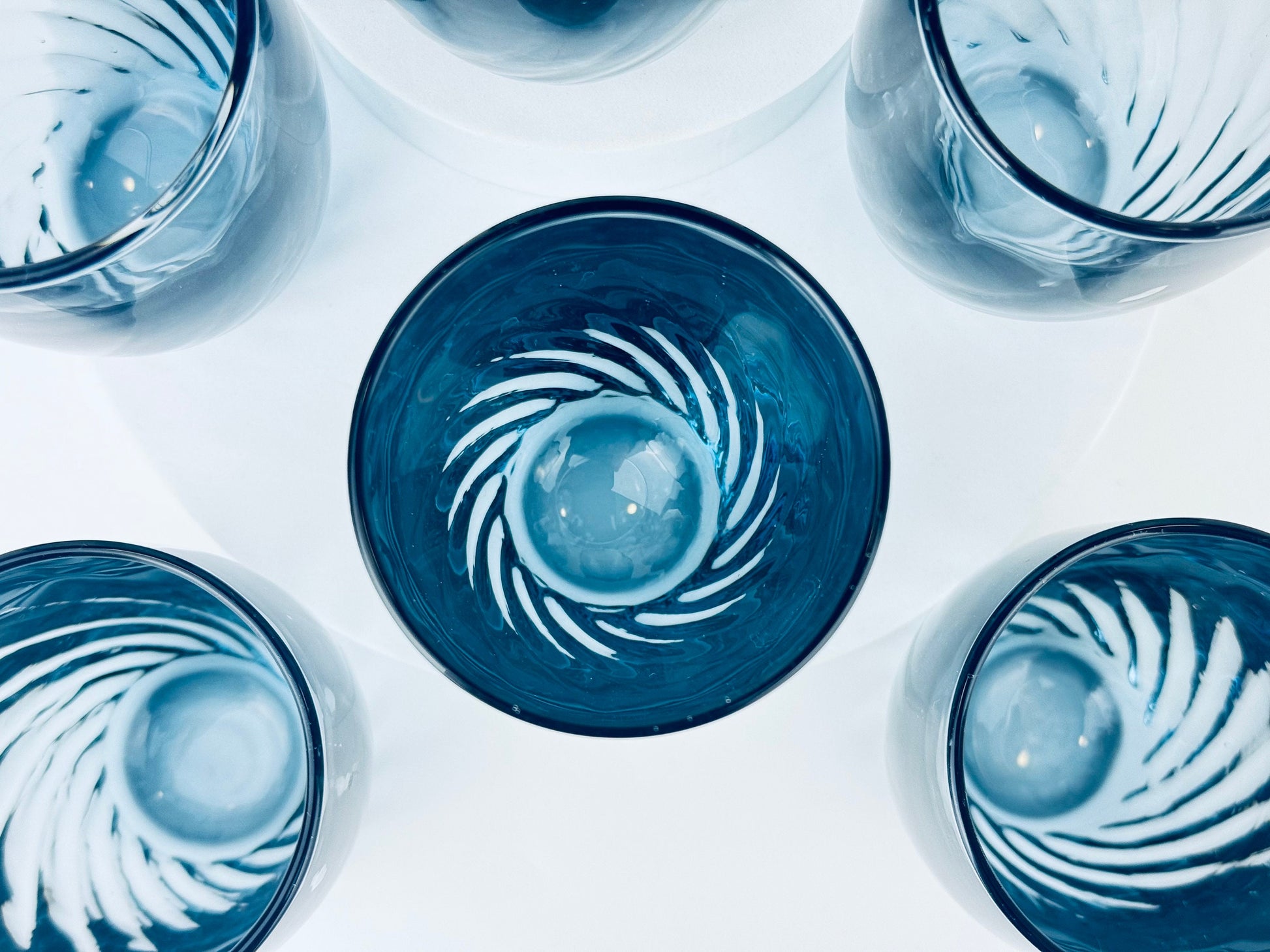 Product image for 'vintage tiara bleu libbey swirl juice glasses set of six 6' (view 2099b8)