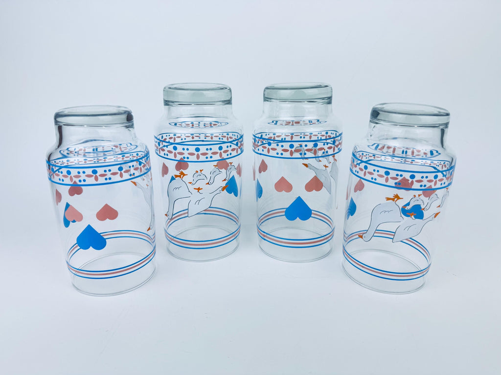 Product image for 'vintage arcopal hearts n geese glasses set of 4 french country charm' (view 6ec3f2)