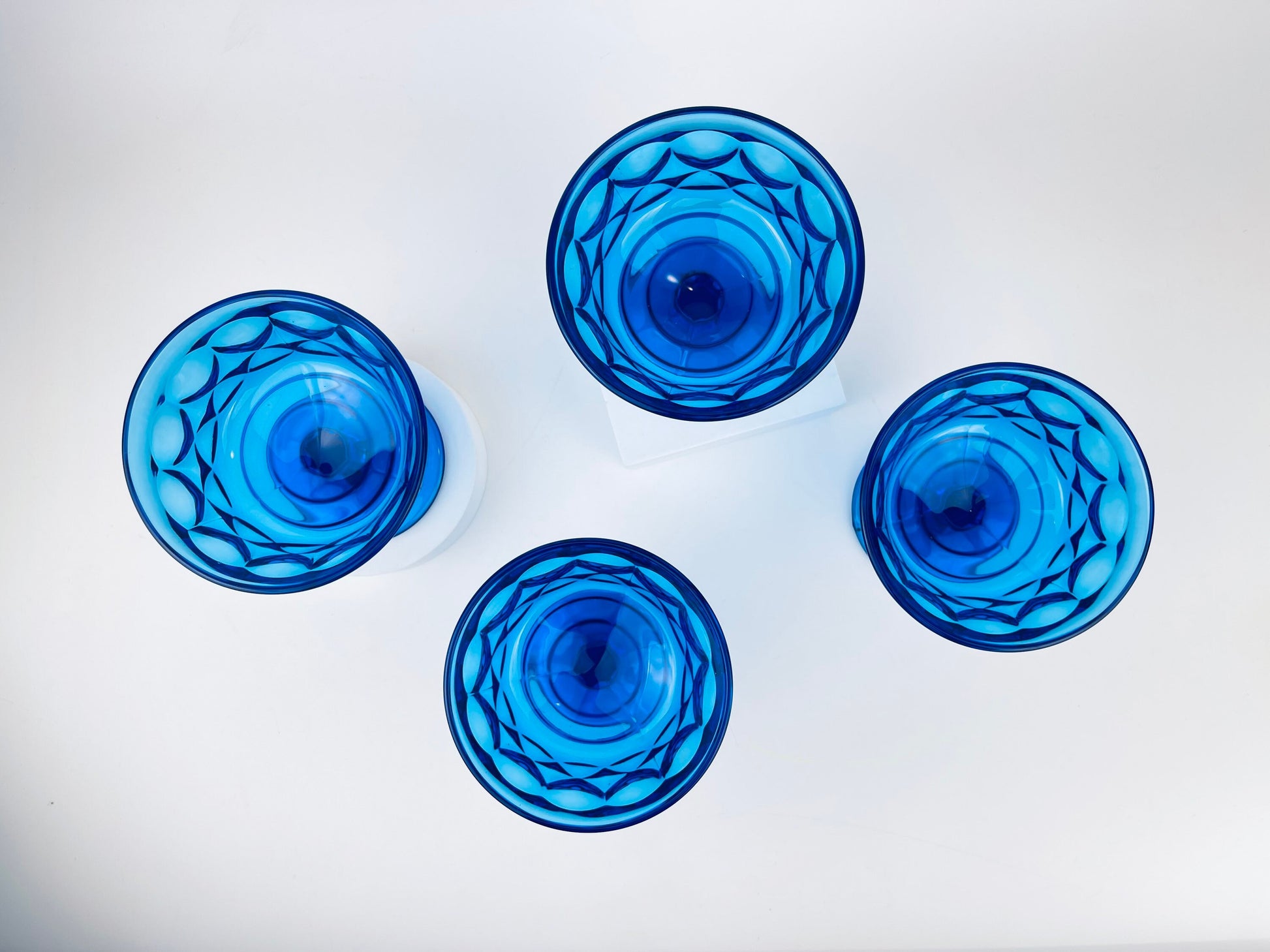 Product image for 'vintage perspective by noritake cobalt blue heavy pressed glass champagne glasses set of four 4 made in japan' (view 156459)