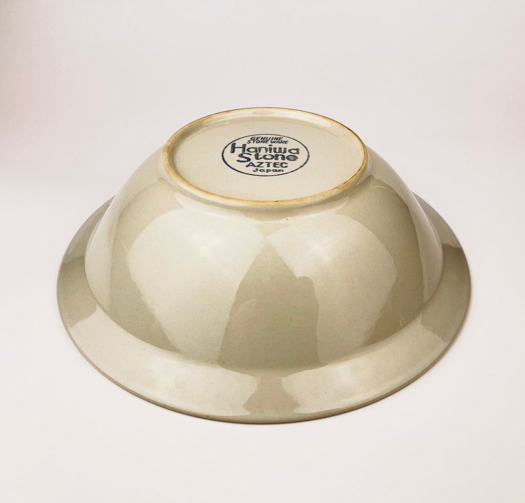 Product image for 'vintage haniwa stone aztec japan large serving bowl genuine stoneware made in japan' (view 30001f)