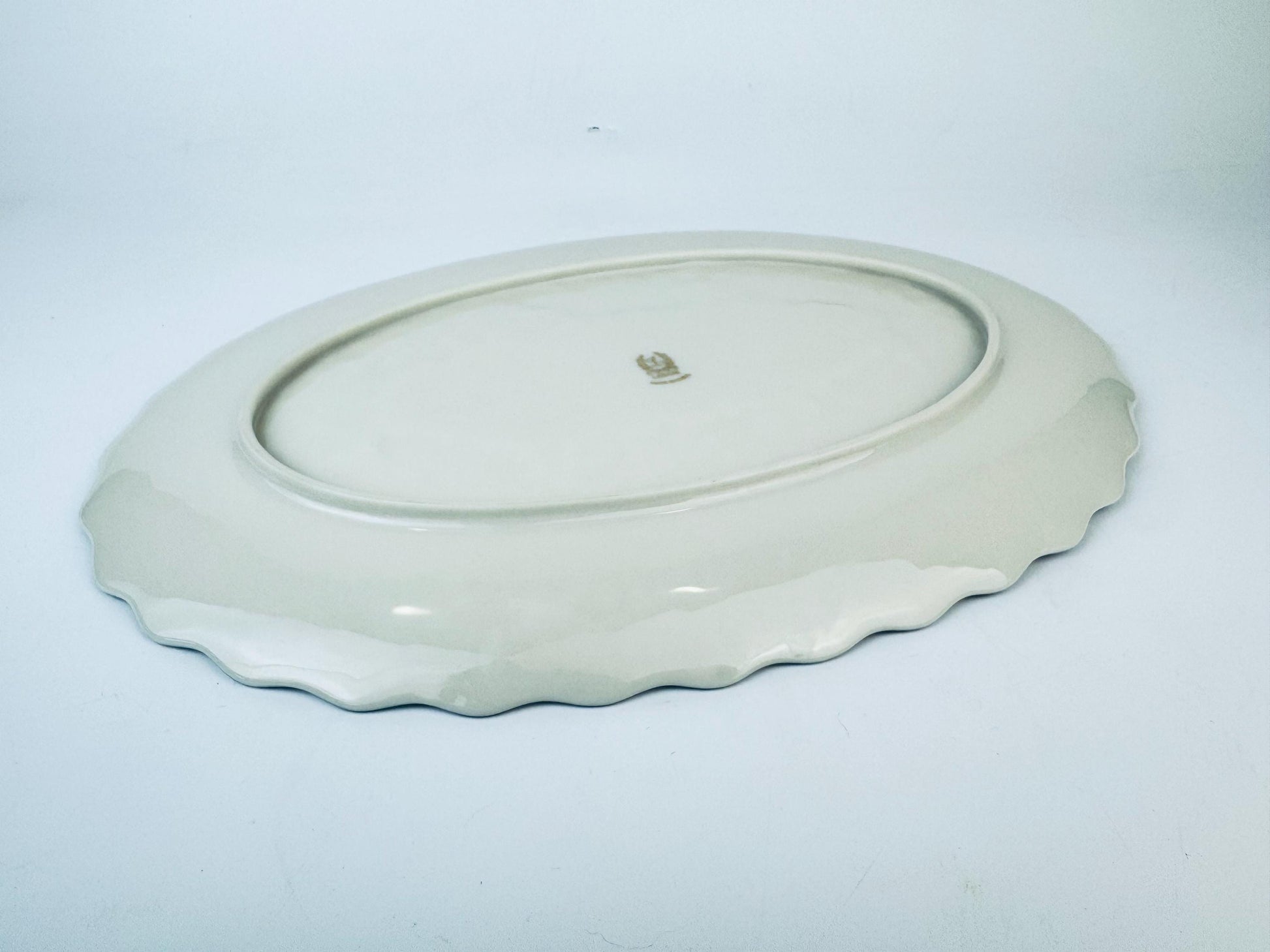 Product image for 'vintage lenox oval beige silver crested serving platter embossed maple leaf design made in usa' (view d8d9dd)