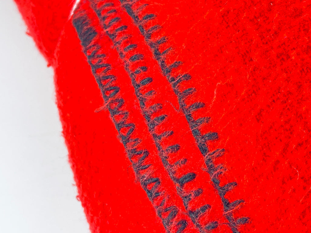 Product image for 'vintage red black striped blanket twin blanket size 62 x 80 acrylic made in canada' (view 2d9e5f)