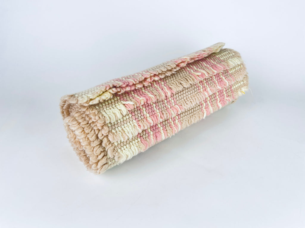 Product image for 'vintage pink beige stripped fringe style place mats set of five 5' (view 4640b9)