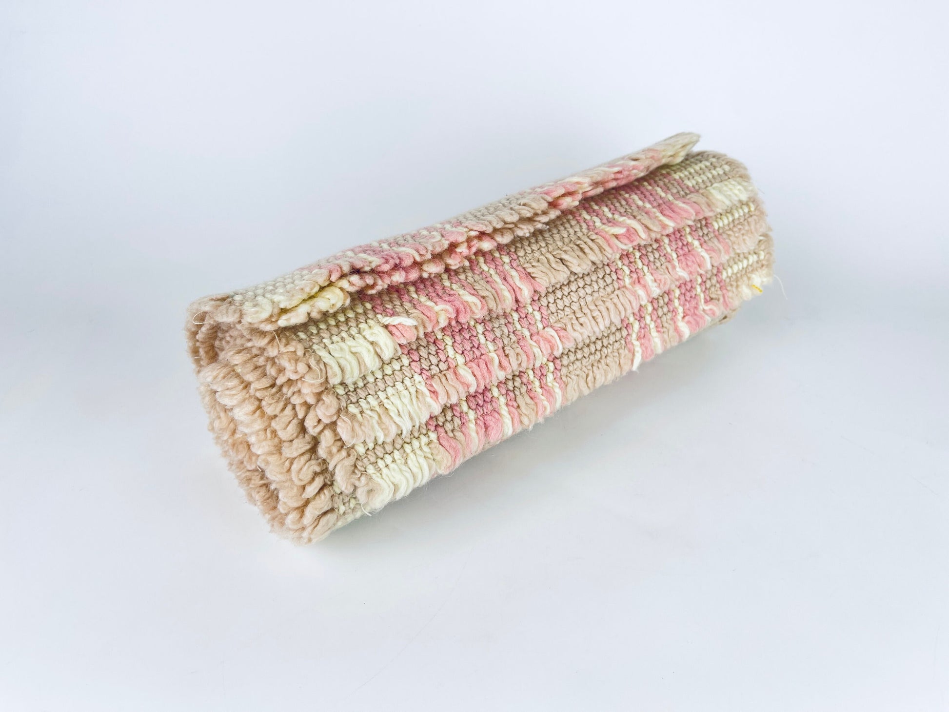 Product image for 'vintage pink beige stripped fringe style place mats set of five 5' (view 4640b9)