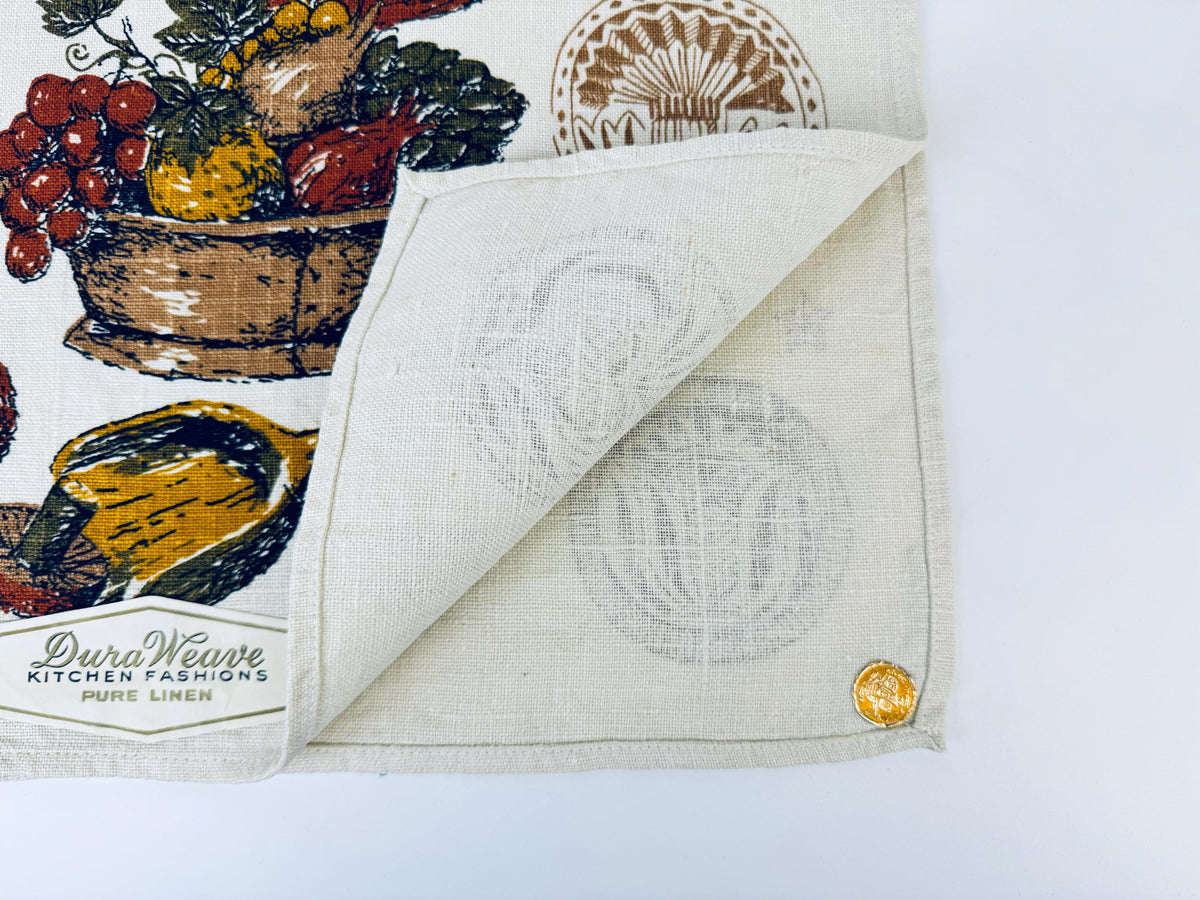 Product image for 'vintage old rustic kitchen linen tea towel duraweave kitchen fashions pure linen old country kitchen statement towel made in poland' (view e09dd0)