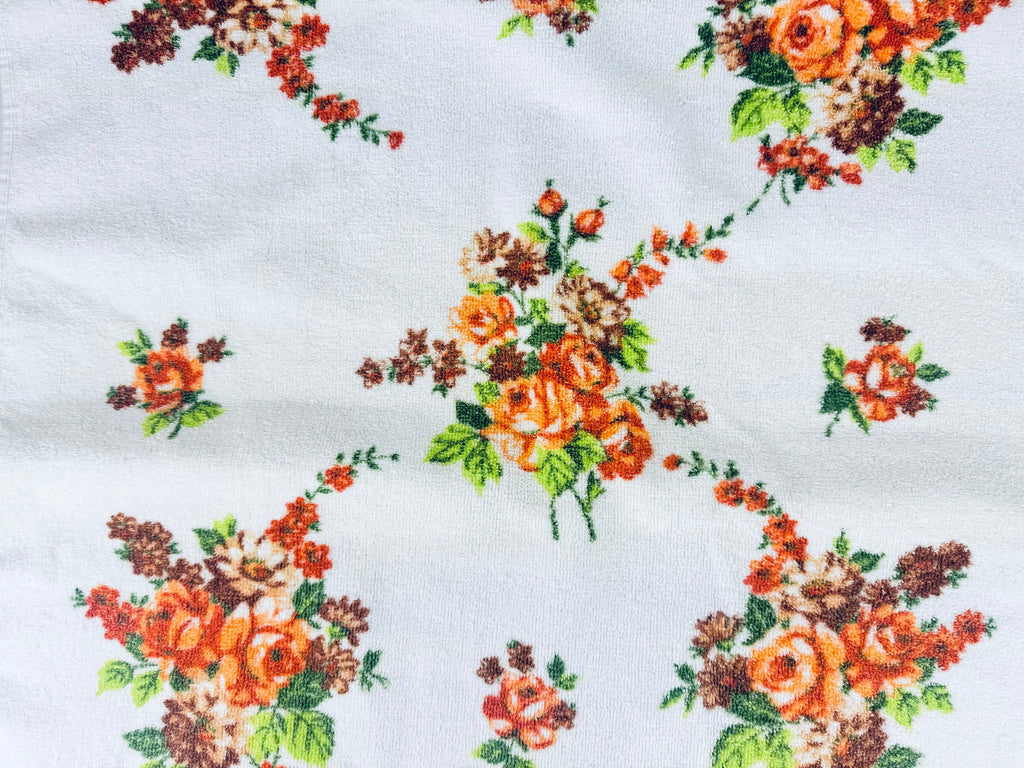 Product image for 'vintage orange floral fringe bath towel' (view efae80)