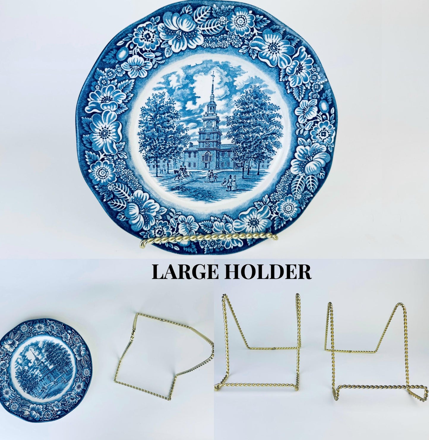 Product image for 'vintage twisted gold metal easel picture sheet music plate holder sold separately' (view 45d583)