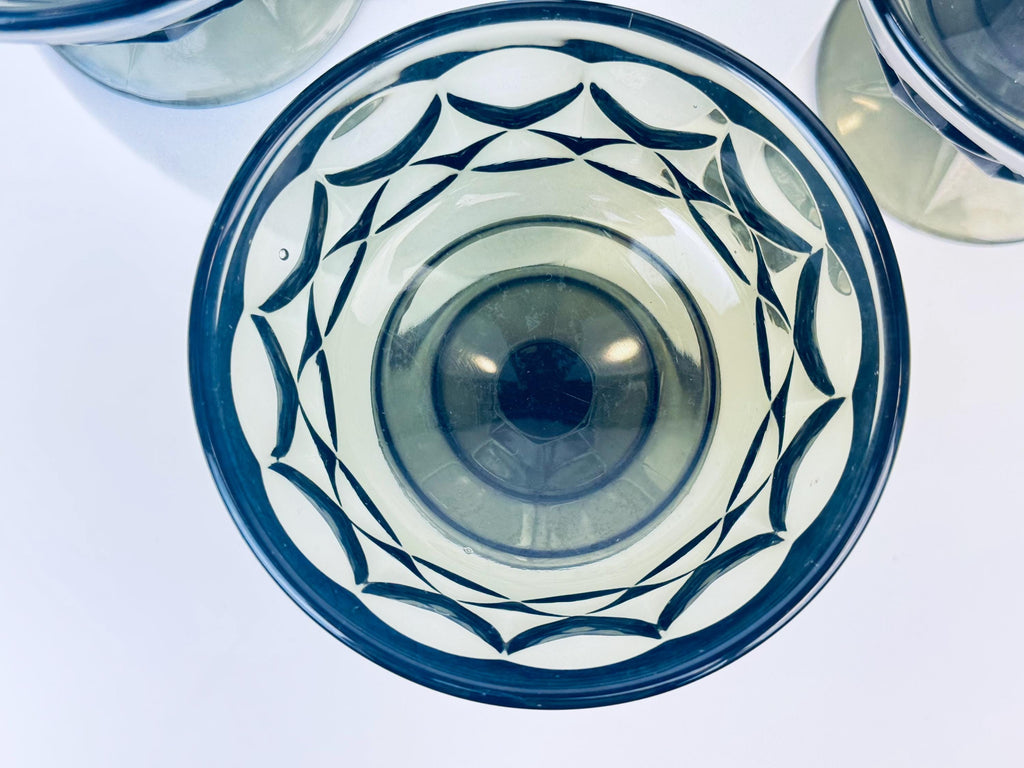 Product image for 'vintage smokey black champagne glasses set of four 4 perspective by noritake made in japan' (view d4d36e)