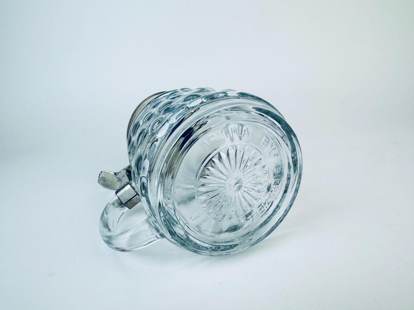 Product image for 'vintage hobnail glass silver lidded beer stein made in western germany' (view 8ce423)