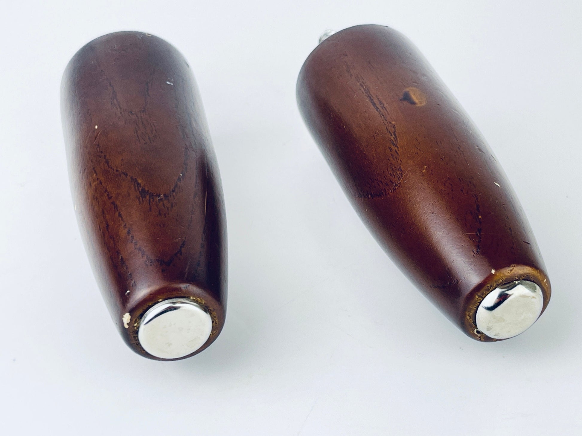 Product image for 'vintage mcm wood silver metal tapered replacement legs 4 set of two 2' (view 008a45)