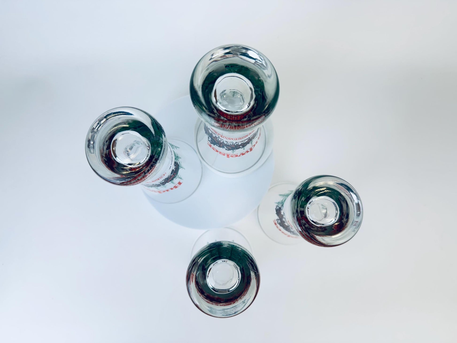Product image for 'vintage budweiser clydesdale fluted beer glass set of four 4' (view b69a0c)
