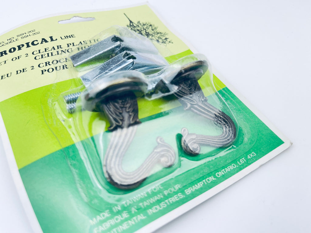 Product image for 'vintage metal ceiling plant hangers new old stock nos set of two 2' (view 0b119c)