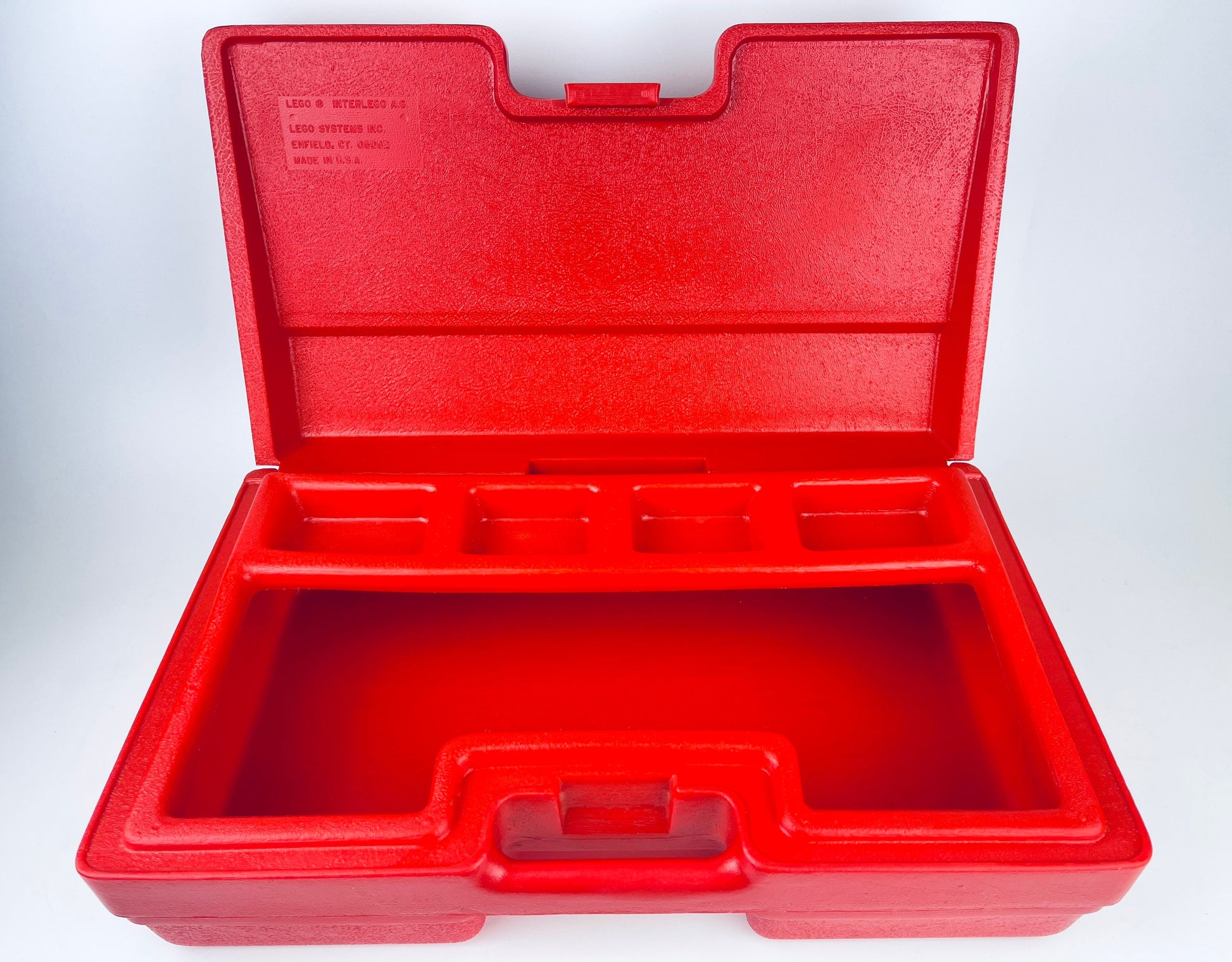Product image for 'vintage red plastic lego storage carrying box made in usa' (view a681fe)