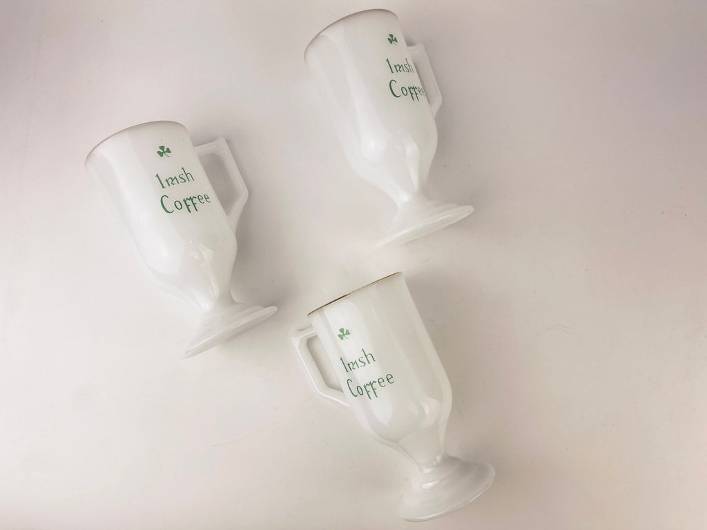Product image for 'vintage milk glass irish coffee pedestal mugs set of three 3' (view 6bc841)