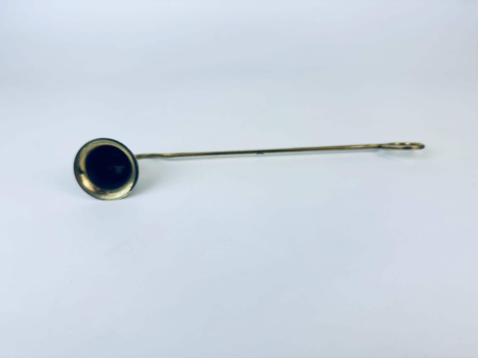 Product image for 'vintage solid brass candle snuffer douter attractive aged metal patina' (view 23a10b)