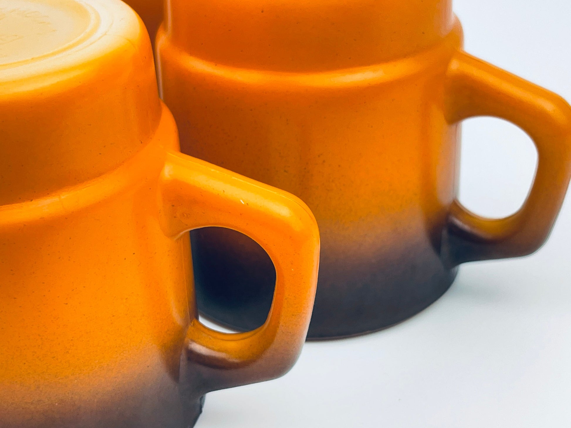 Product image for 'vintage anchor hocking fire king orange brown ombre milk glass mugs made in usa sold individually' (view 6e1931)