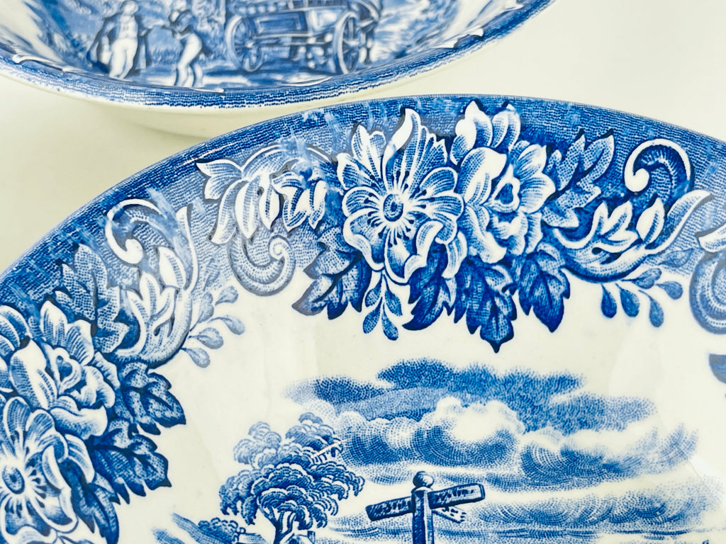 Product image for 'vintage dickens series blue transferware english ironstone bowl made in england sold separately' (view 141b81)