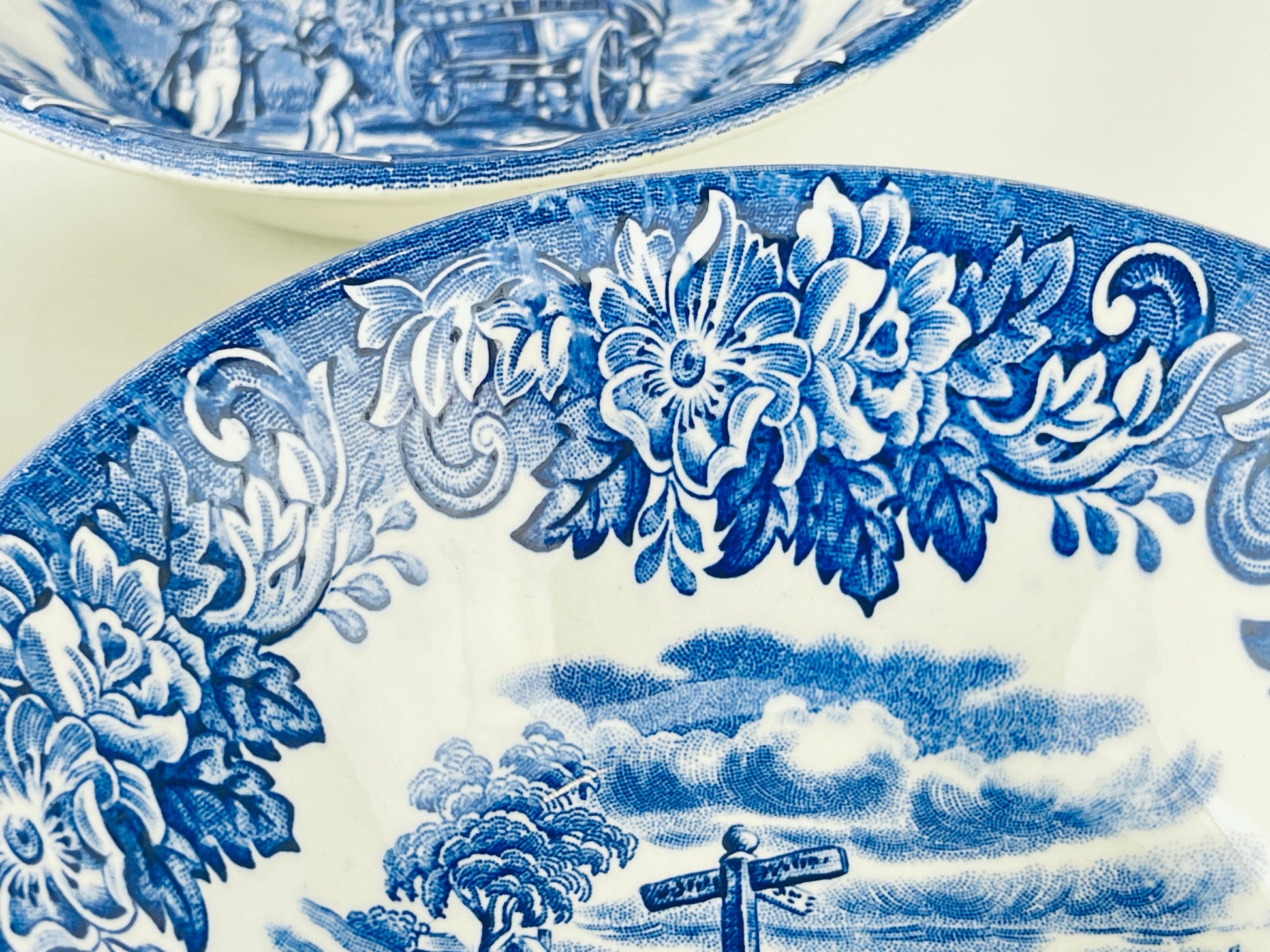 Product image for 'vintage dickens series blue transferware english ironstone bowl made in england sold separately' (view 141b81)