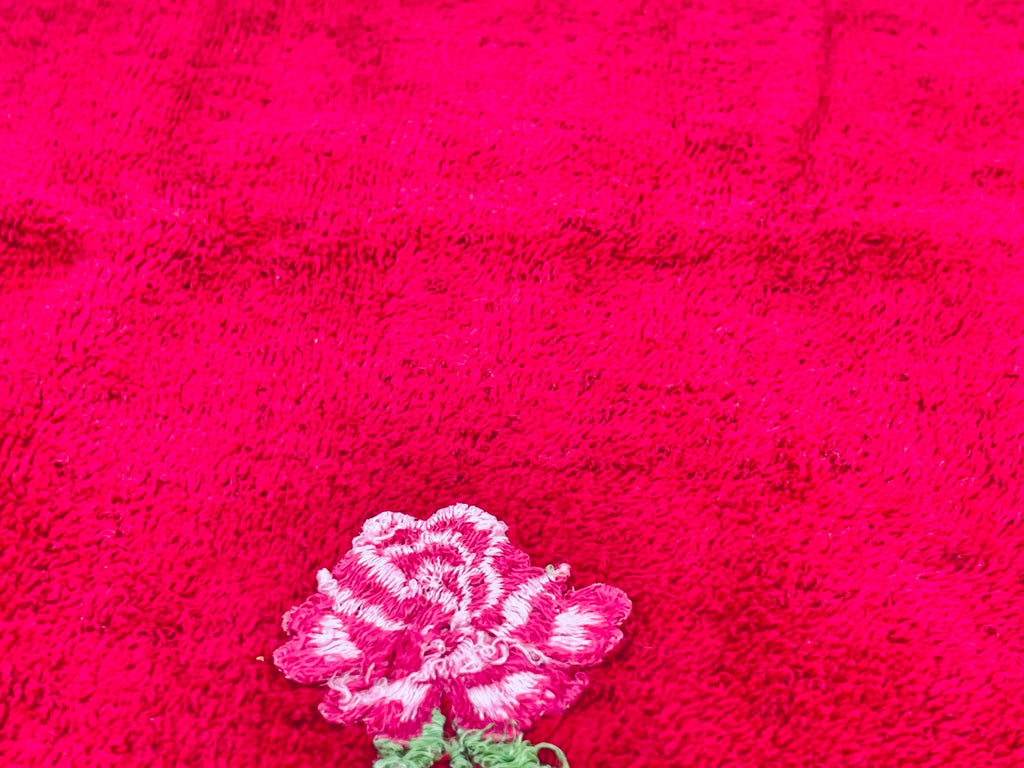Product image for 'vintage sears bathmates hand face towel embroidered maroon floral set of two 2 cotton polyester blend made in canada' (view 5ba0b3)