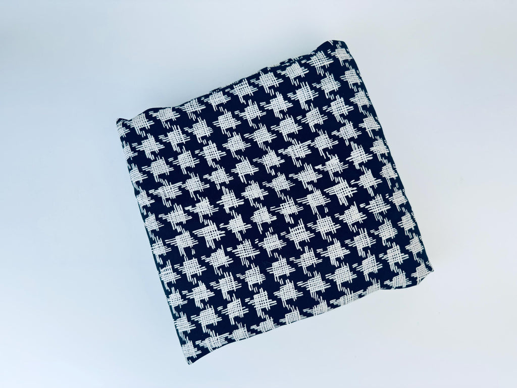 Product image for 'vintage black beige abstract sketch houndstooth polyester fabric 60 x 100' (view b59a5b)