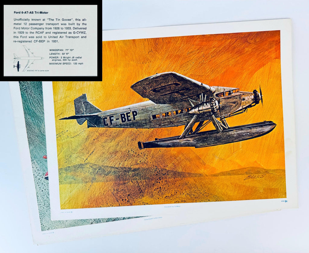 Product image for 'vintage canadian pacific air plane lithographs by robert banks sold separately' (view ac7806)