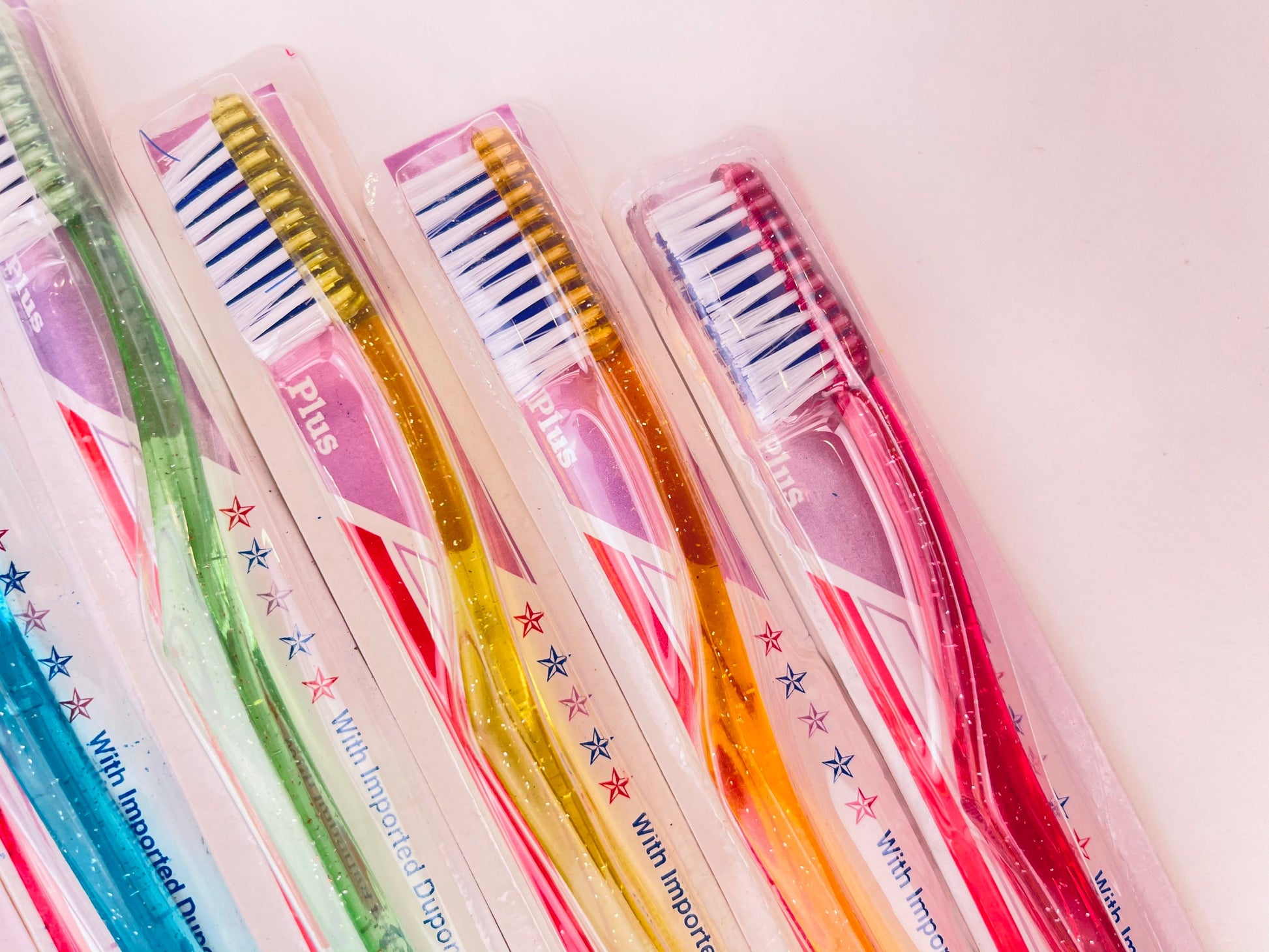 Product image for 'vintage gold star tooth brush new with imported dupont bristles soft medium set of six 6 sets sold separately' (view 41884f)