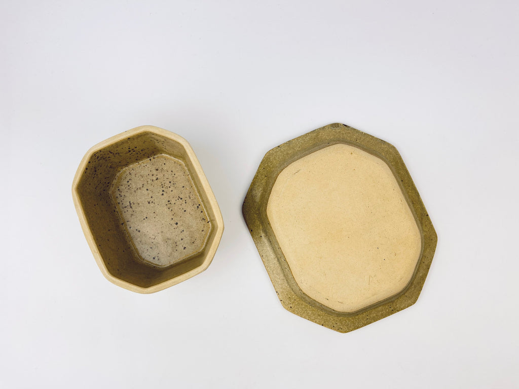 Product image for 'vintage brown speckle stoneware butter cheese dish alan grout ag pottery' (view cbcfa6)