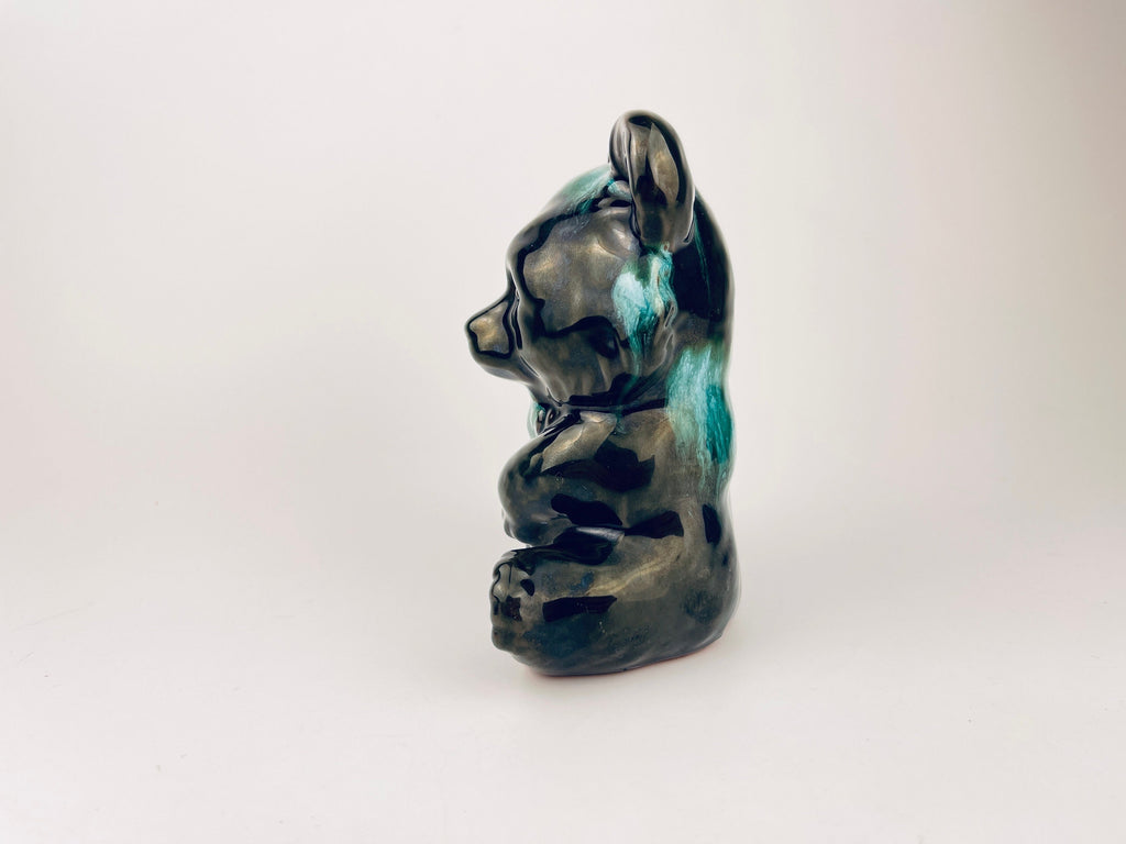 Product image for 'vintage green drip glazed teddy bear figurine blue mountain pottery made in canada' (view 75afd7)