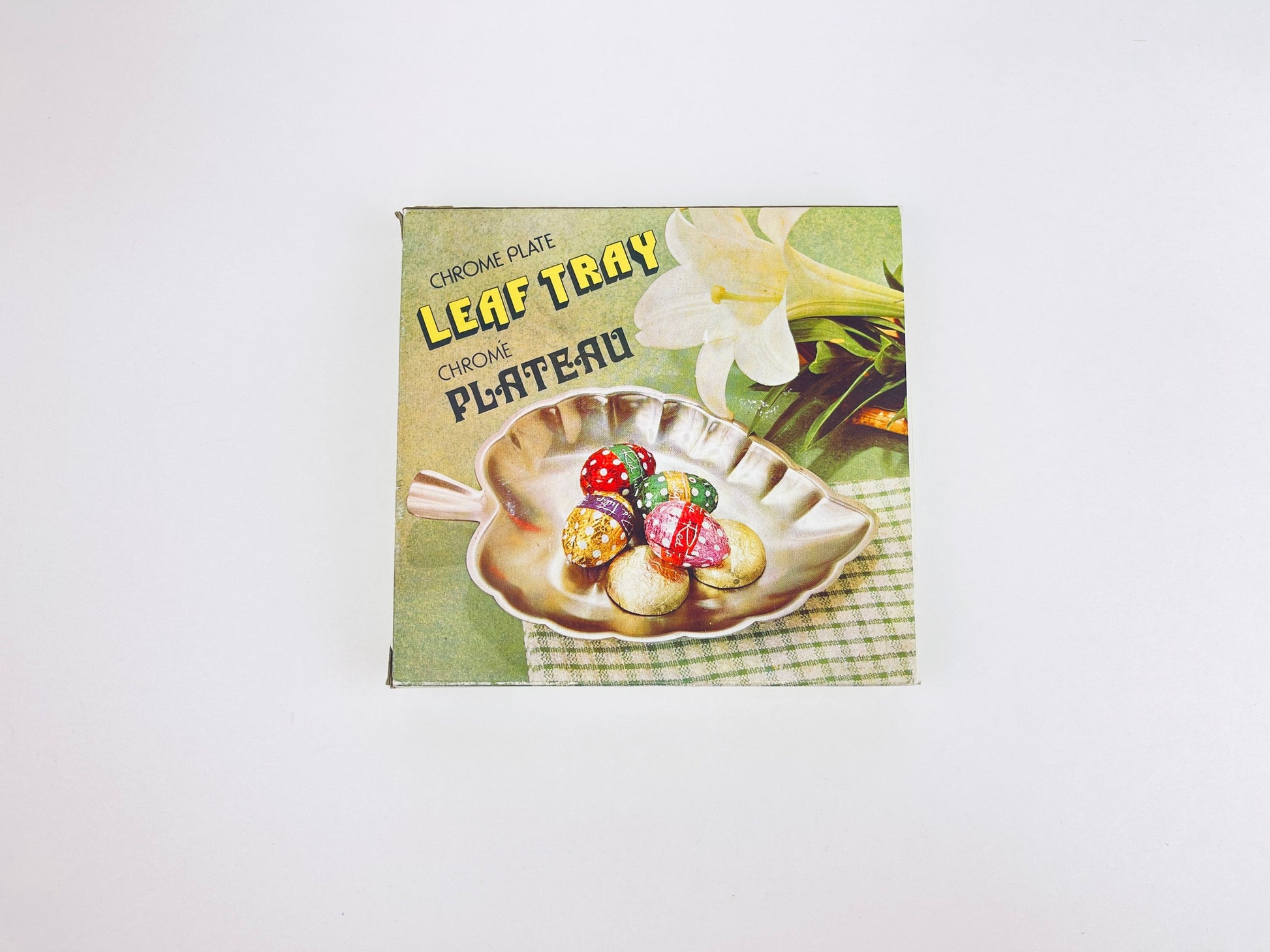 Product image for 'vintage chrome plate leaf tray swirl pattern centre new old stock nos' (view 74b6b8)