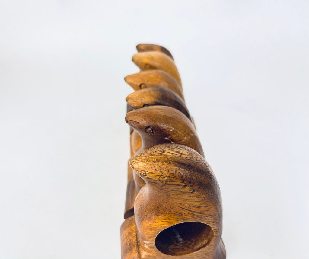 Product image for 'vintage hand carved wooden sea lion napkin ring holders set of five 5' (view da3e5c)