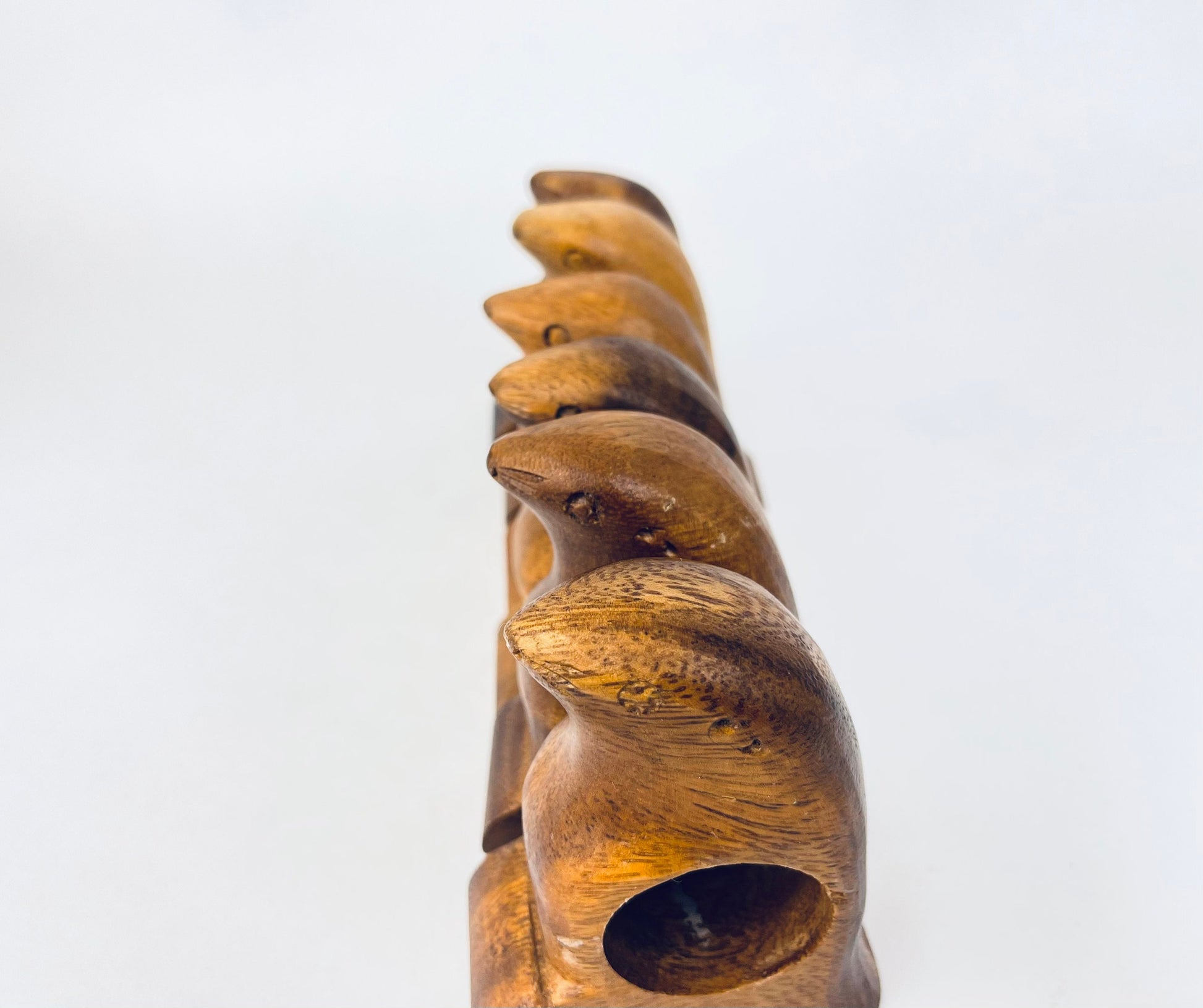 Product image for 'vintage hand carved wooden sea lion napkin ring holders set of five 5' (view da3e5c)