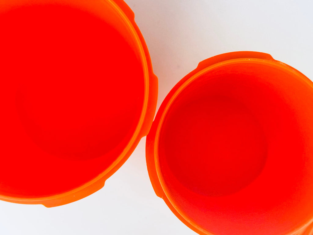 Product image for 'vintage harvest orange plastic tupperware countertop servalier container maxi canisters set of two 2' (view 63bf68)