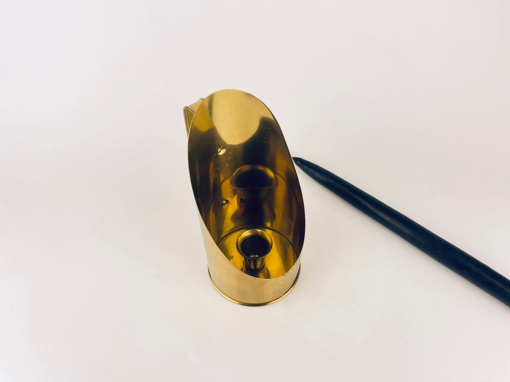 Product image for 'vintage tall brass chamber stick candle holder aged attractive patina made in hong kong' (view 911293)