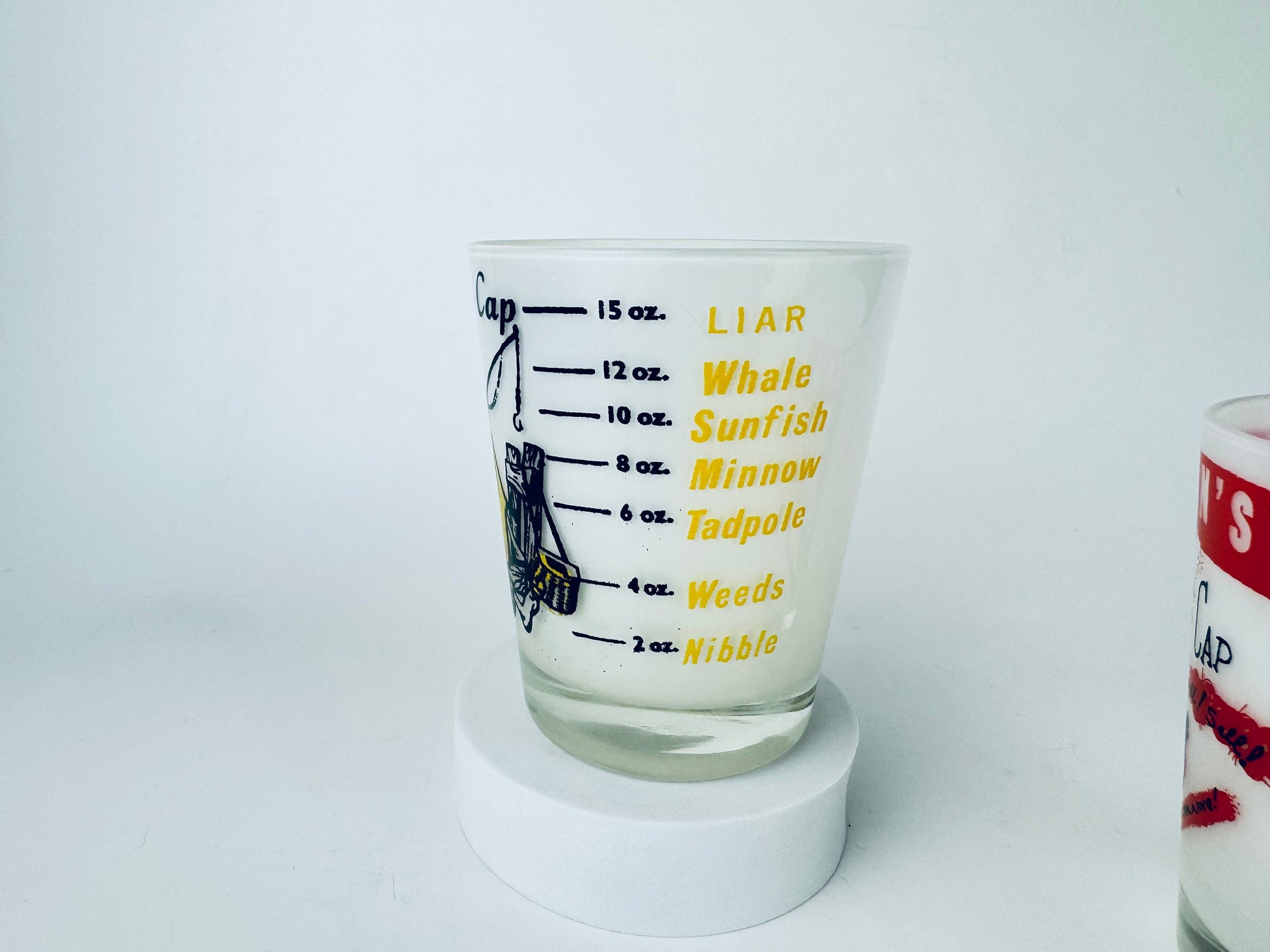 Product image for 'vintage funny gag gift barware liqueur measure glass set of two 2' (view 54052b)