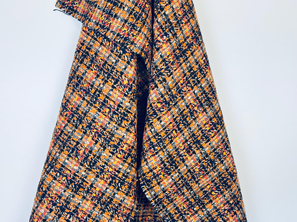 Product image for 'vintage multicolor tweed fabric bold retro woven textile for fashion or upholstery 36 x 56' (view 295e5e)