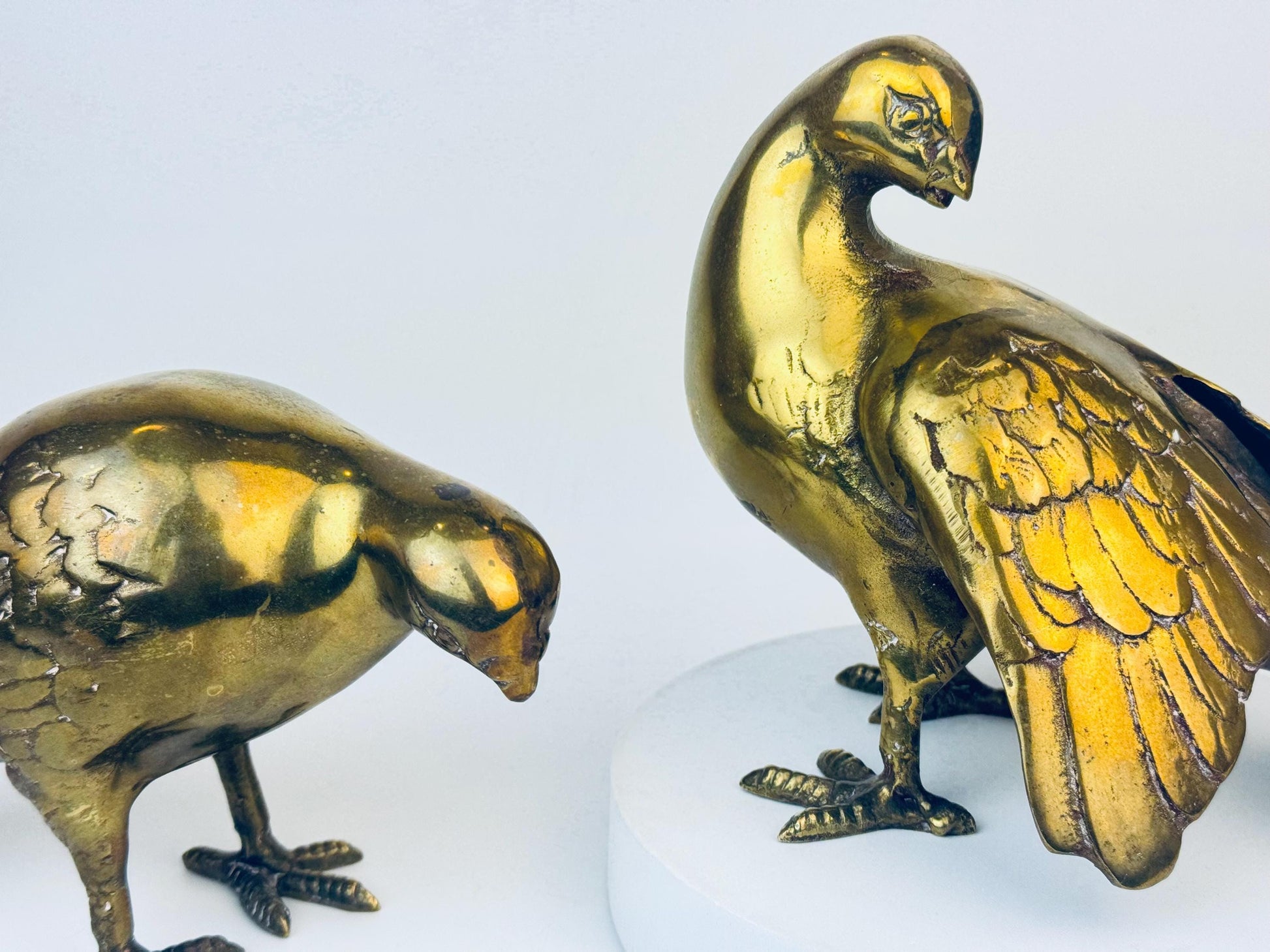 Product image for 'vintage solid brass figurine birds sculpture set of two 2' (view 3d6564)